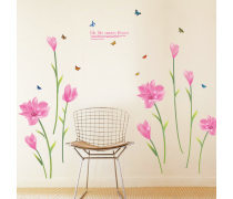 粉色百合花墻貼 為家居增添一抹柔美春意